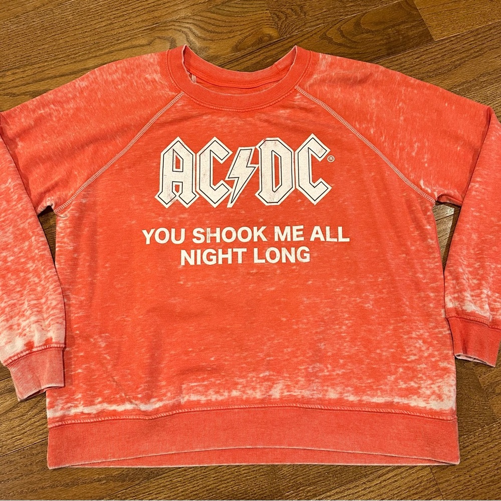 Recycled Karma AC/DC Red Graphic Sweatshirt